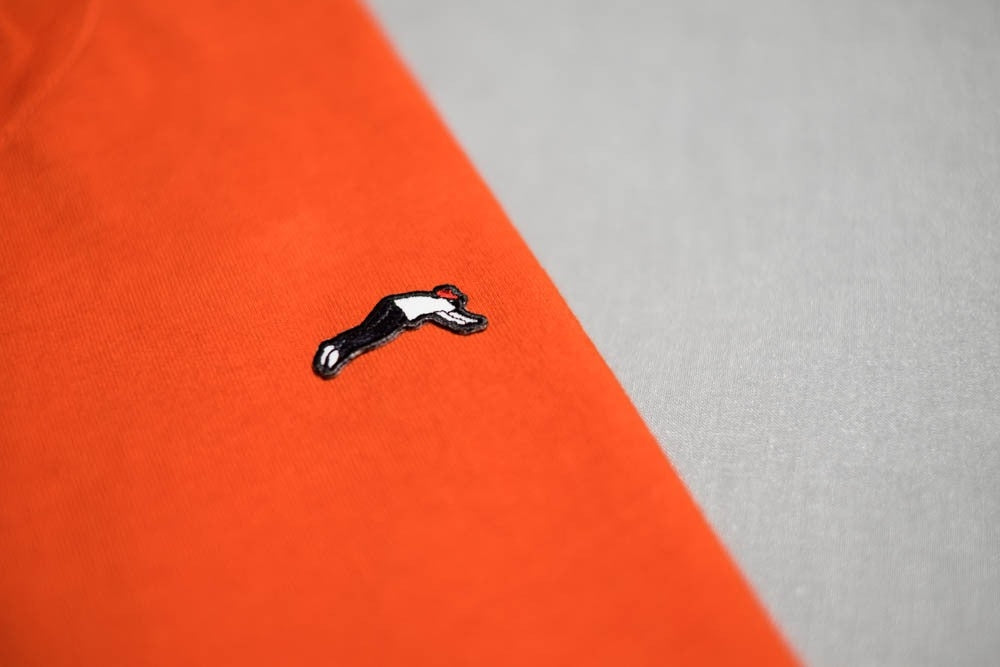 Premium Small Logo Garment Dye Crew Neck T-shirt (Orange)