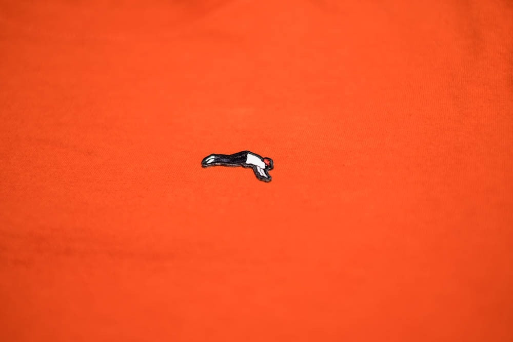Premium Small Logo Garment Dye Crew Neck T-shirt (Orange)