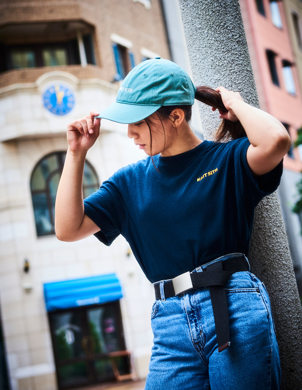 S/S Logo Embroidery T-shirt Navy