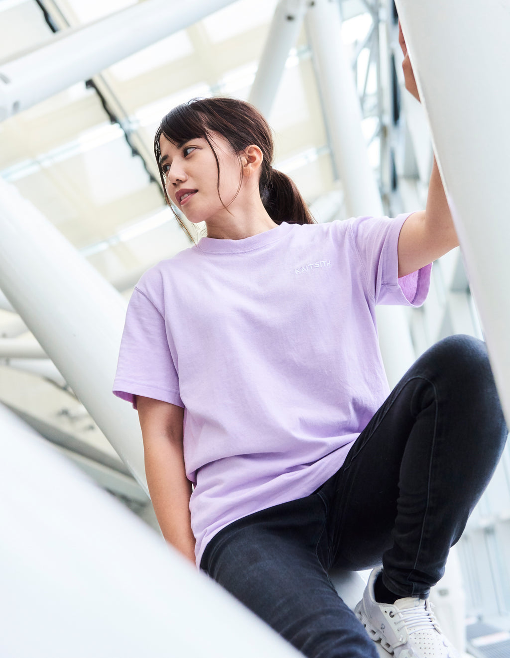 S/S Logo Embroidery T-shirt Purple