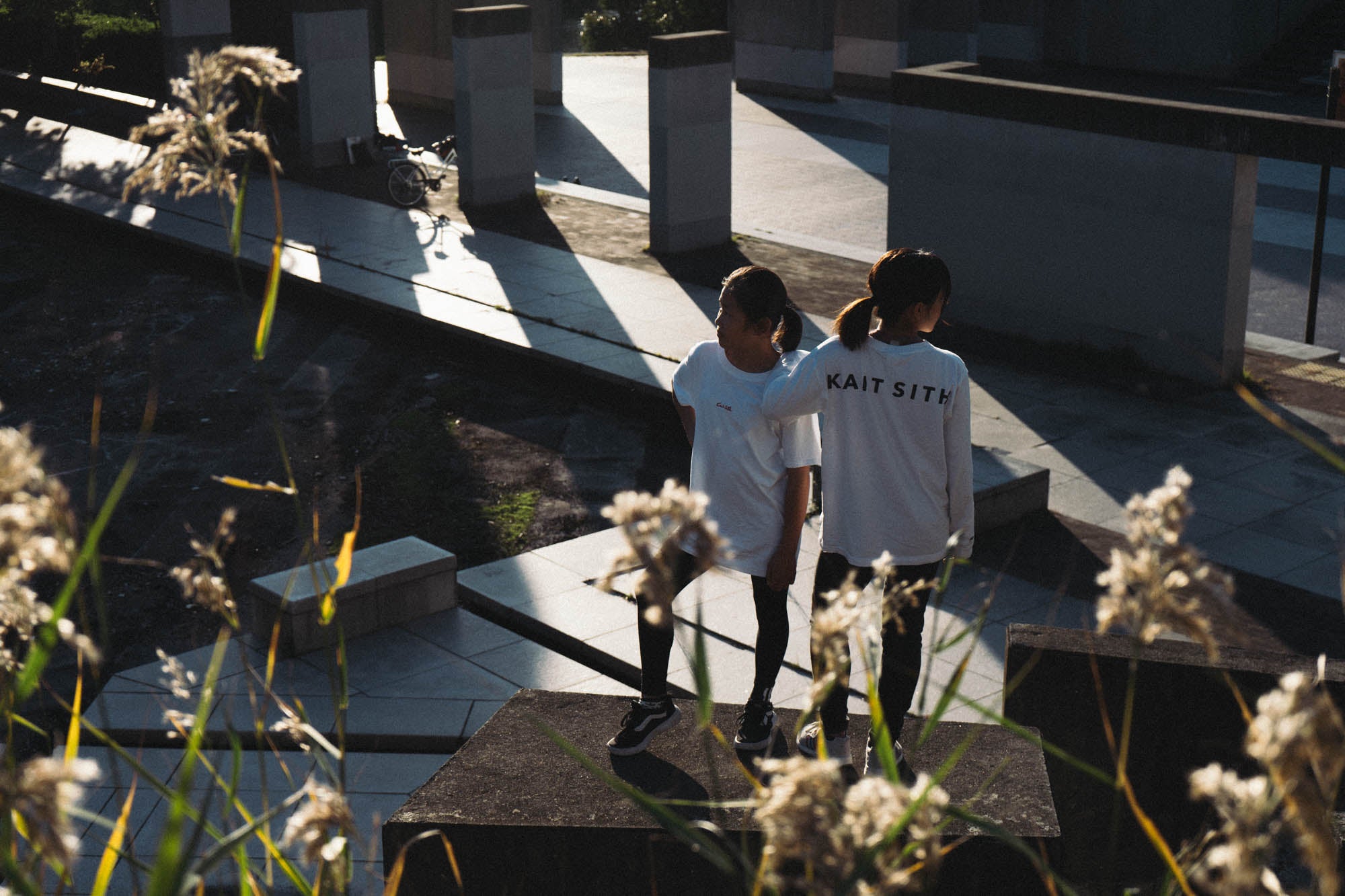 White Embroidery Logo Tee