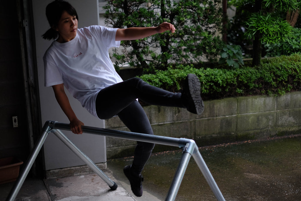 White Embroidery Logo Tee
