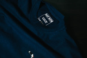 Premium Small Logo Garment Dye Crew Neck T-shirt (Navy)