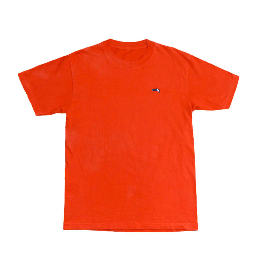 Premium Small Logo Garment Dye Crew Neck T-shirt (Orange)