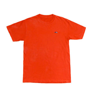 Premium Small Logo Garment Dye Crew Neck T-shirt (Orange)