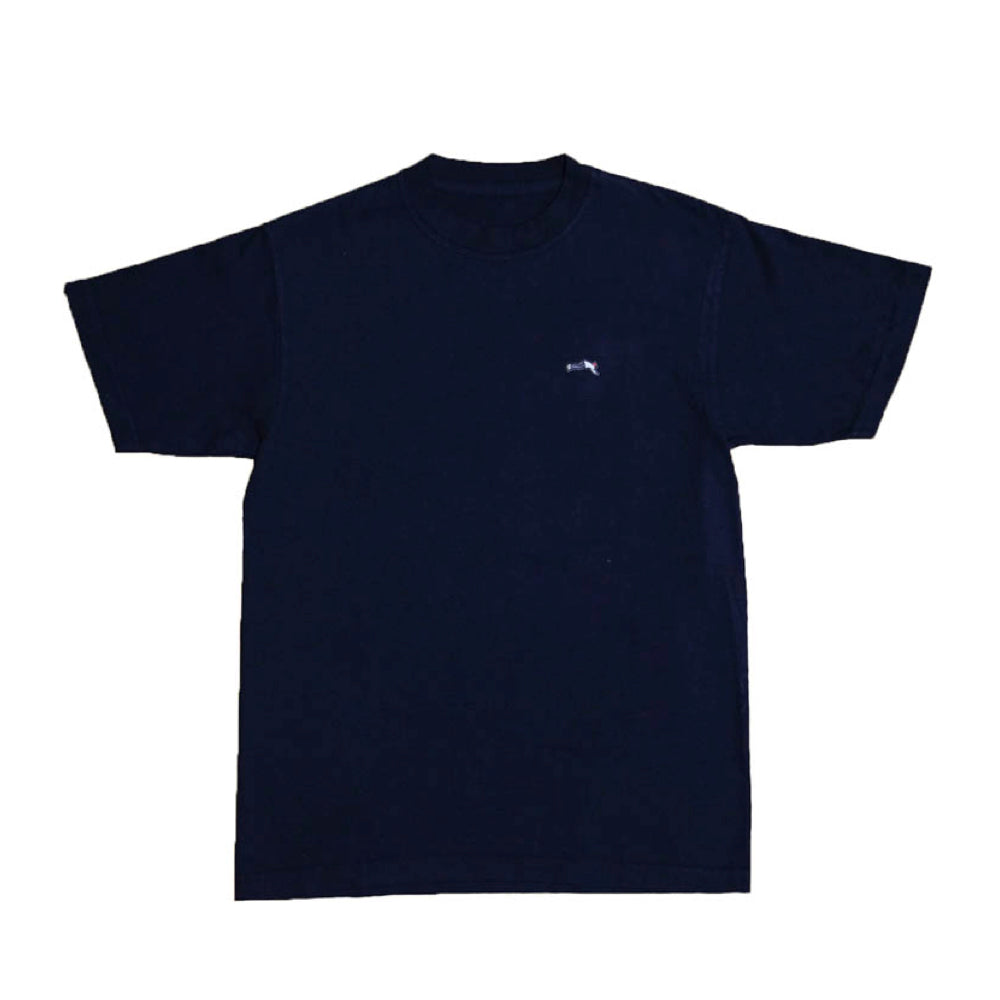 Premium Small Logo Garment Dye Crew Neck T-shirt (Navy)