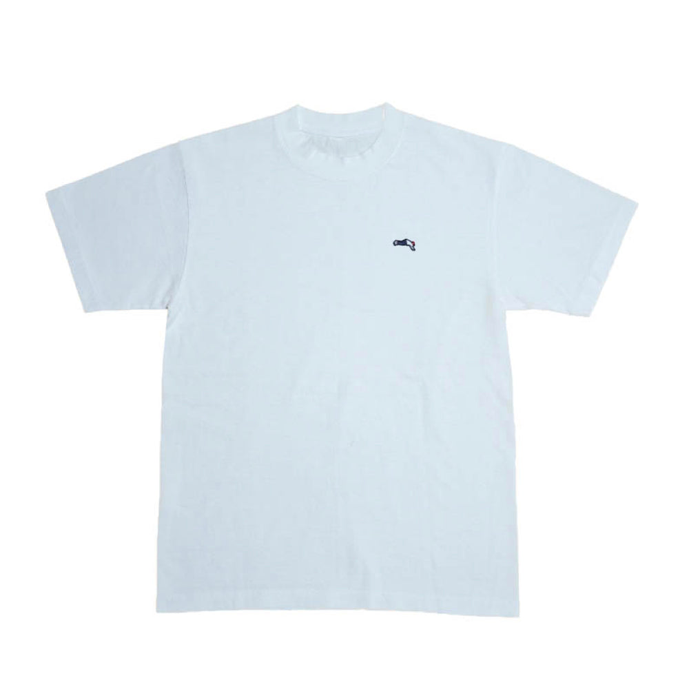 Premium Small Logo Garment Dye Crew Neck T-shirt (White)