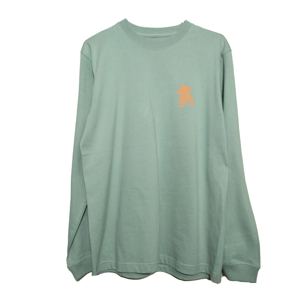 GRAPHIC LONG TEE SMOKY GREEN